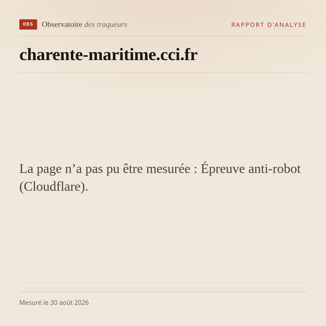 La page n’a pas pu être mesurée : Épreuve anti-robot (Cloudflare).