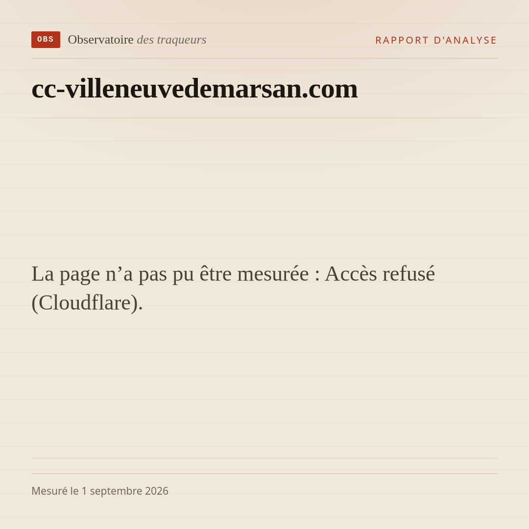 La page n’a pas pu être mesurée : Accès refusé (Cloudflare).