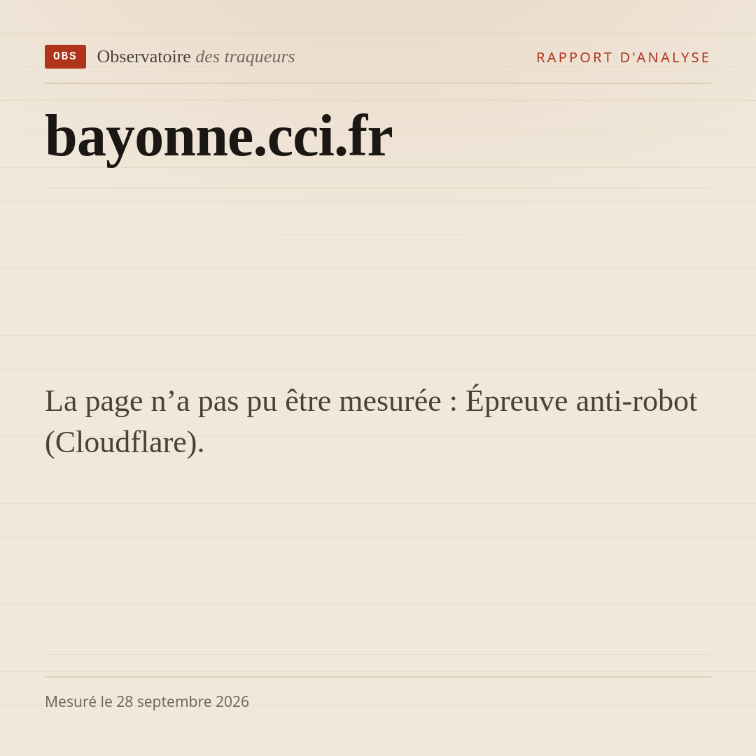 La page n’a pas pu être mesurée : Épreuve anti-robot (Cloudflare).