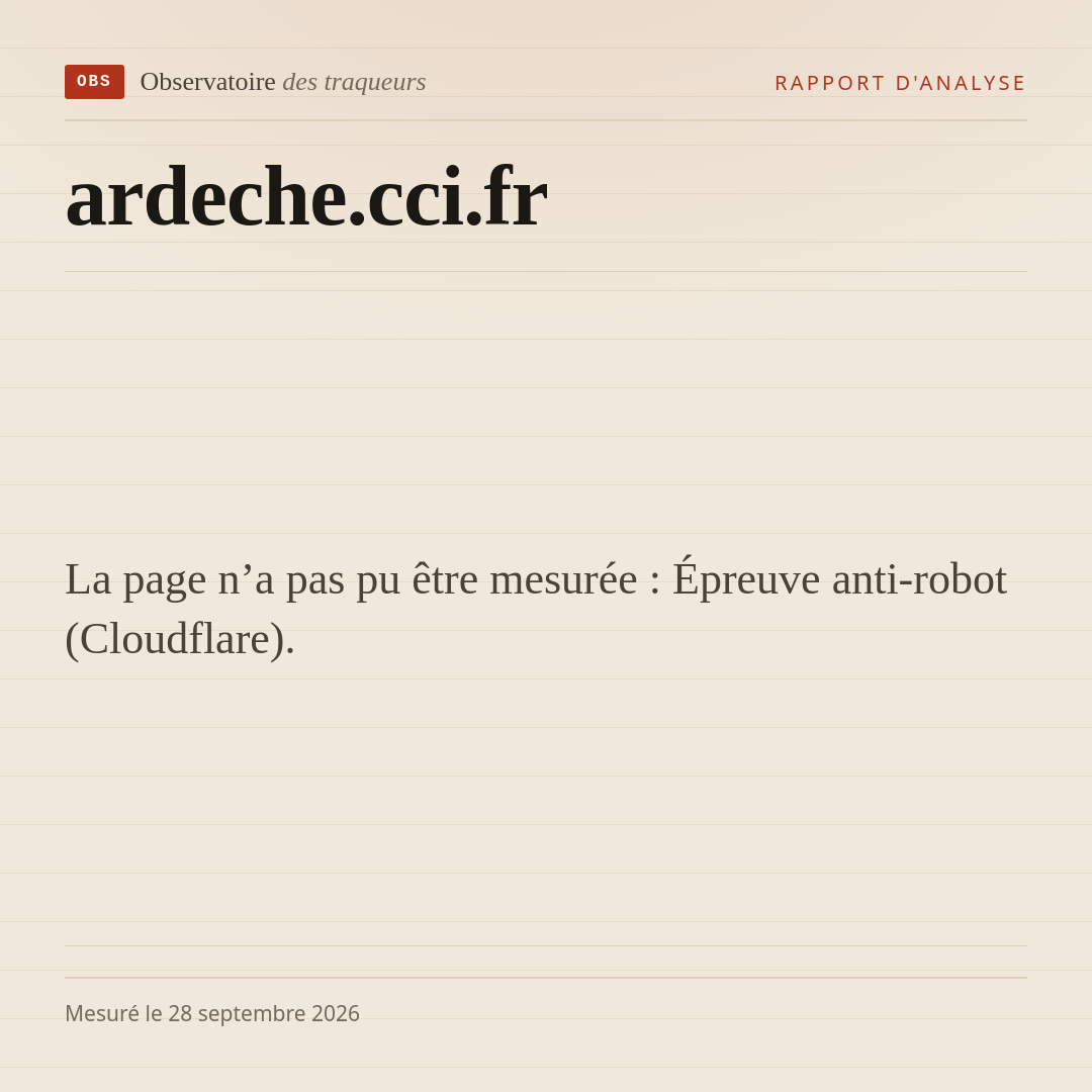La page n’a pas pu être mesurée : Épreuve anti-robot (Cloudflare).