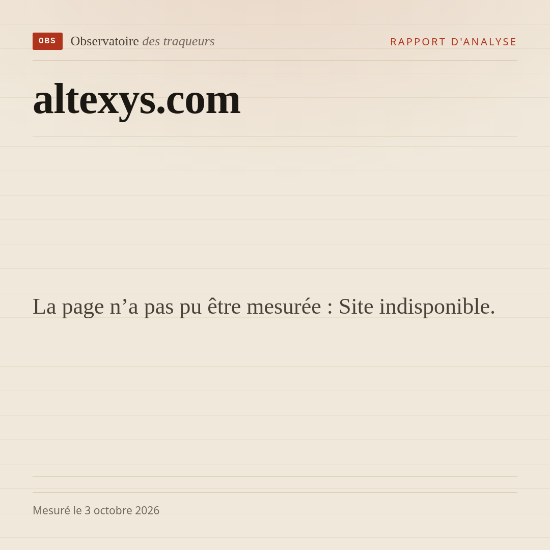 La page n’a pas pu être mesurée : Site indisponible.