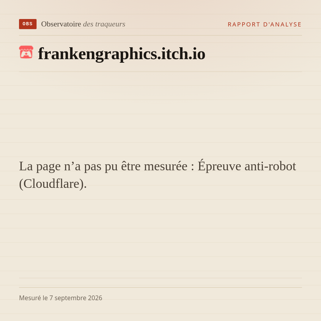 La page n’a pas pu être mesurée : Épreuve anti-robot (Cloudflare).
