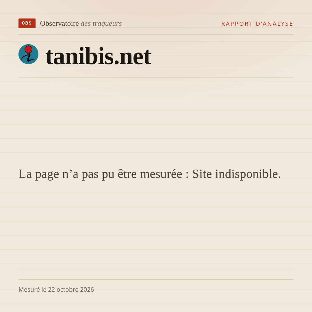 La page n’a pas pu être mesurée : Site indisponible.