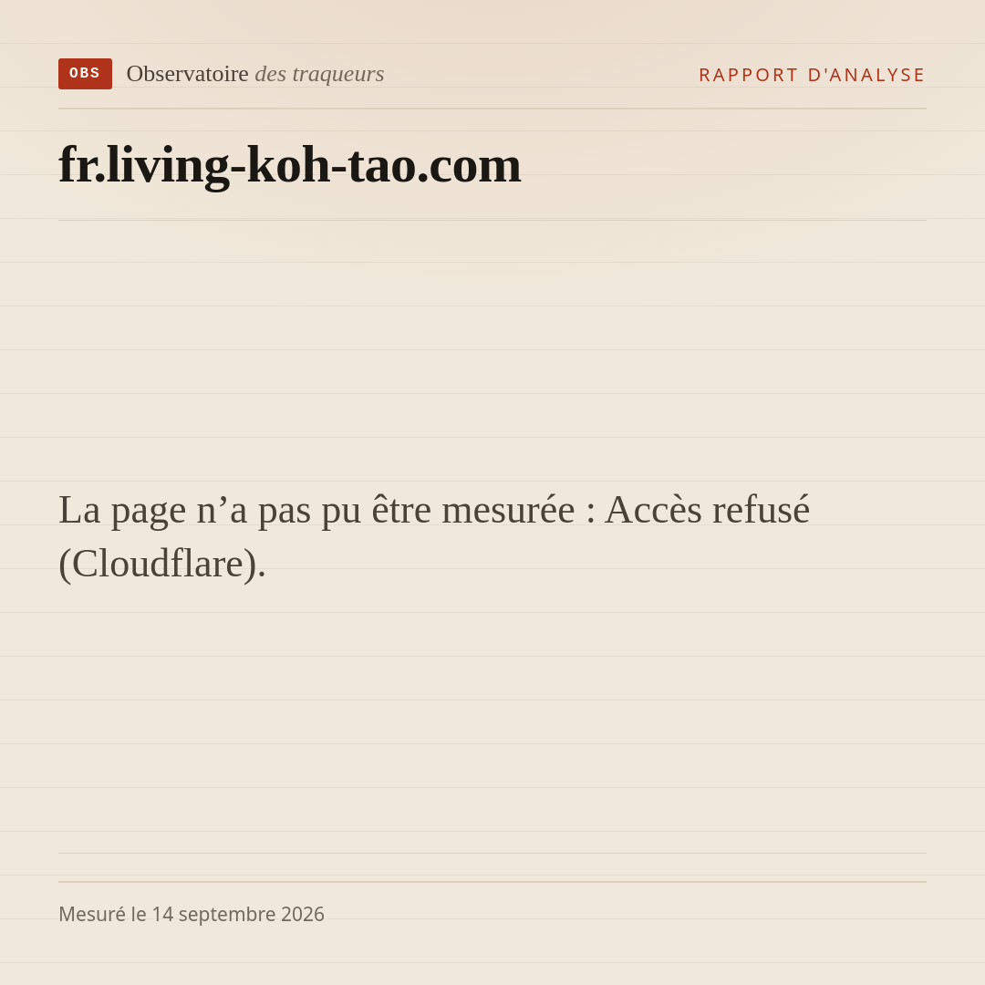 La page n’a pas pu être mesurée : Accès refusé (Cloudflare).