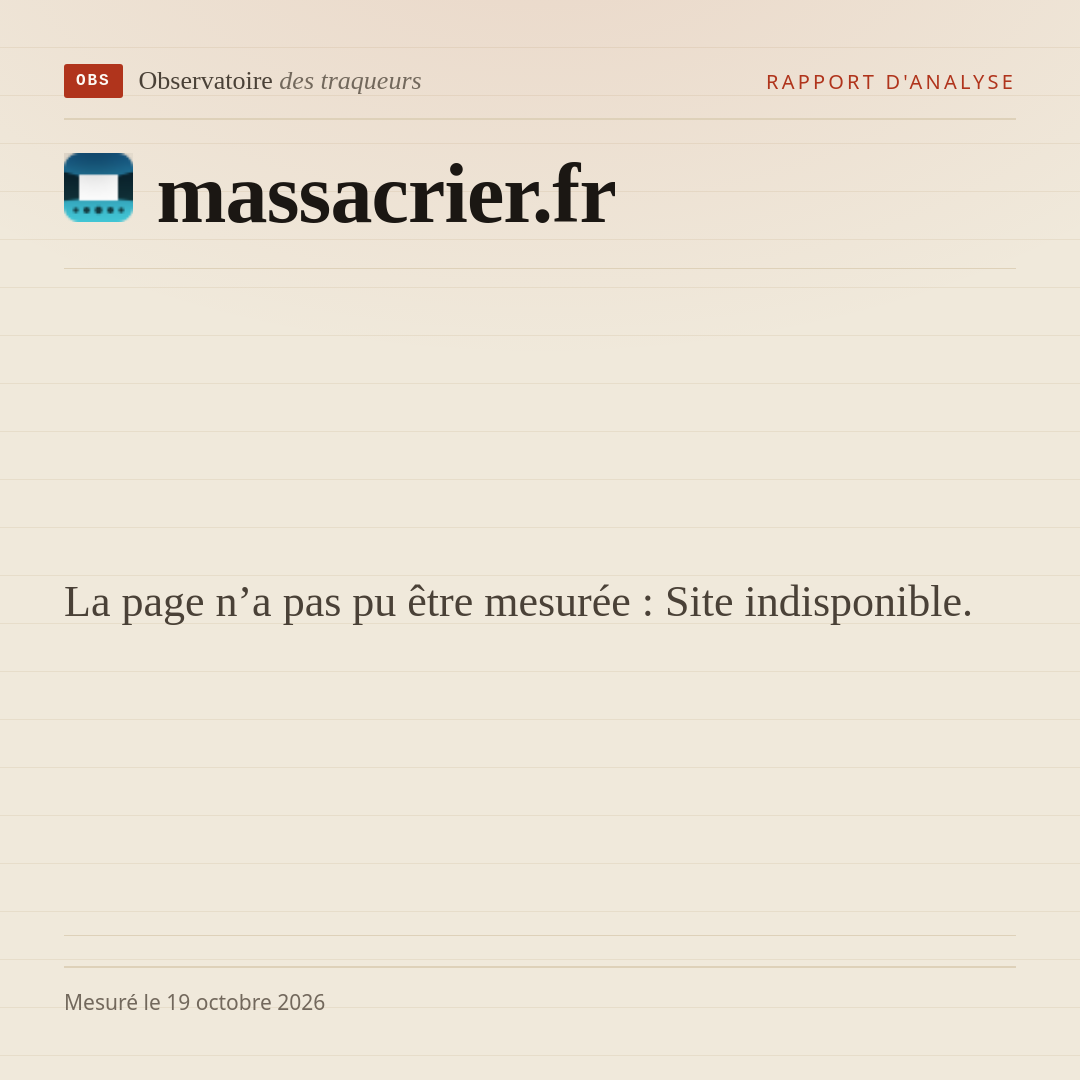 La page n’a pas pu être mesurée : Site indisponible.