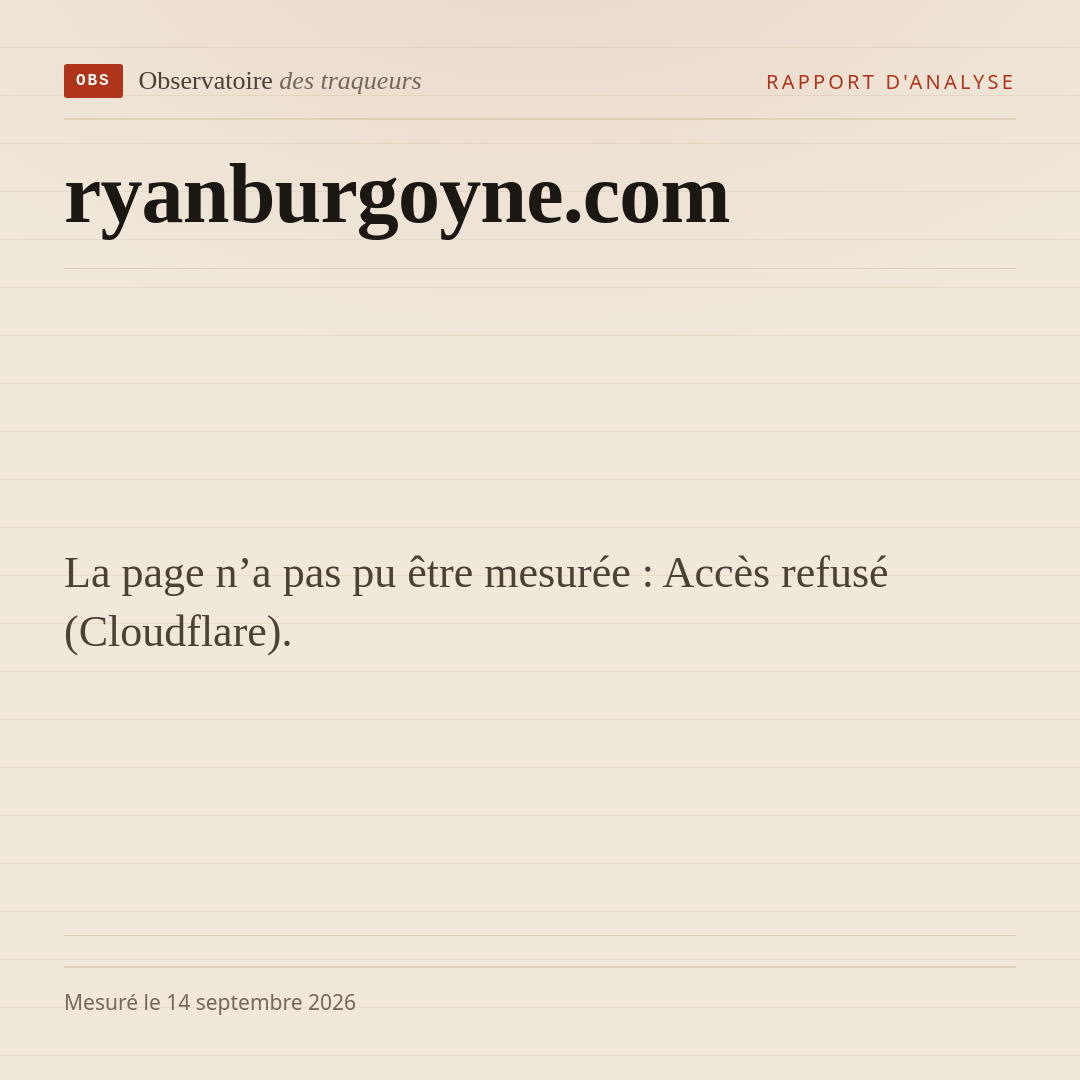 La page n’a pas pu être mesurée : Accès refusé (Cloudflare).