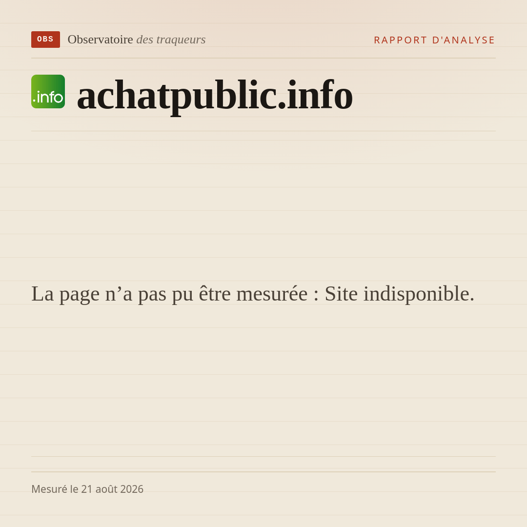 La page n’a pas pu être mesurée : Site indisponible.