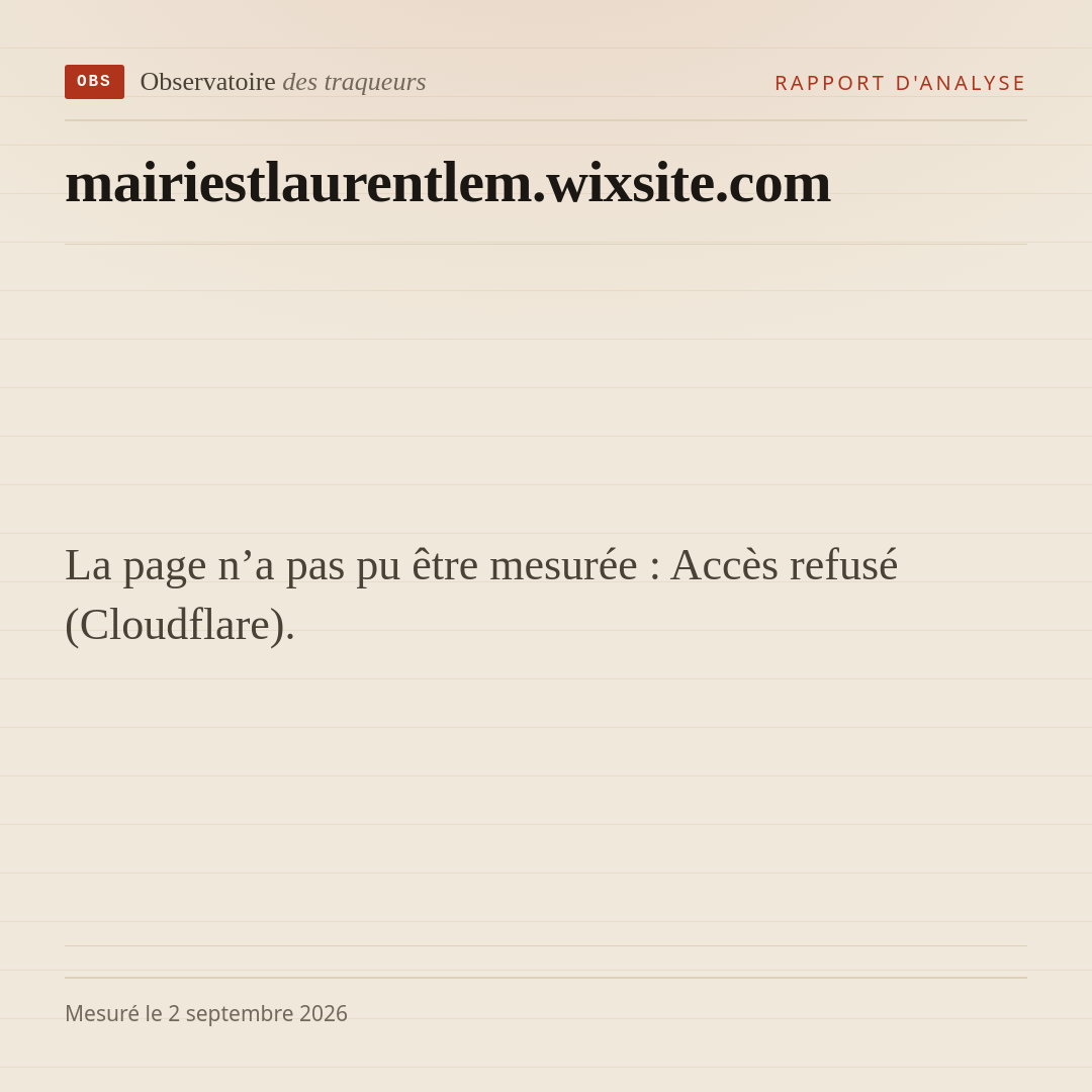 La page n’a pas pu être mesurée : Accès refusé (Cloudflare).