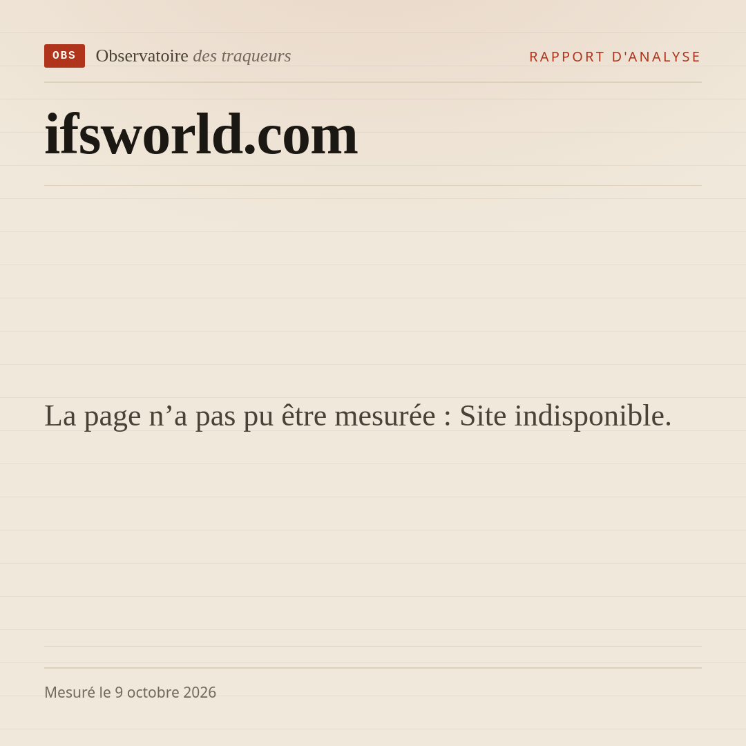 La page n’a pas pu être mesurée : Site indisponible.