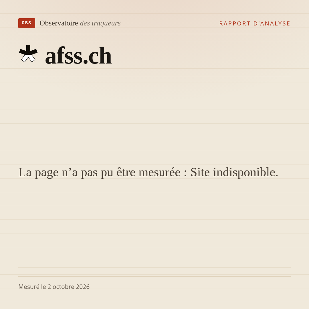 La page n’a pas pu être mesurée : Site indisponible.