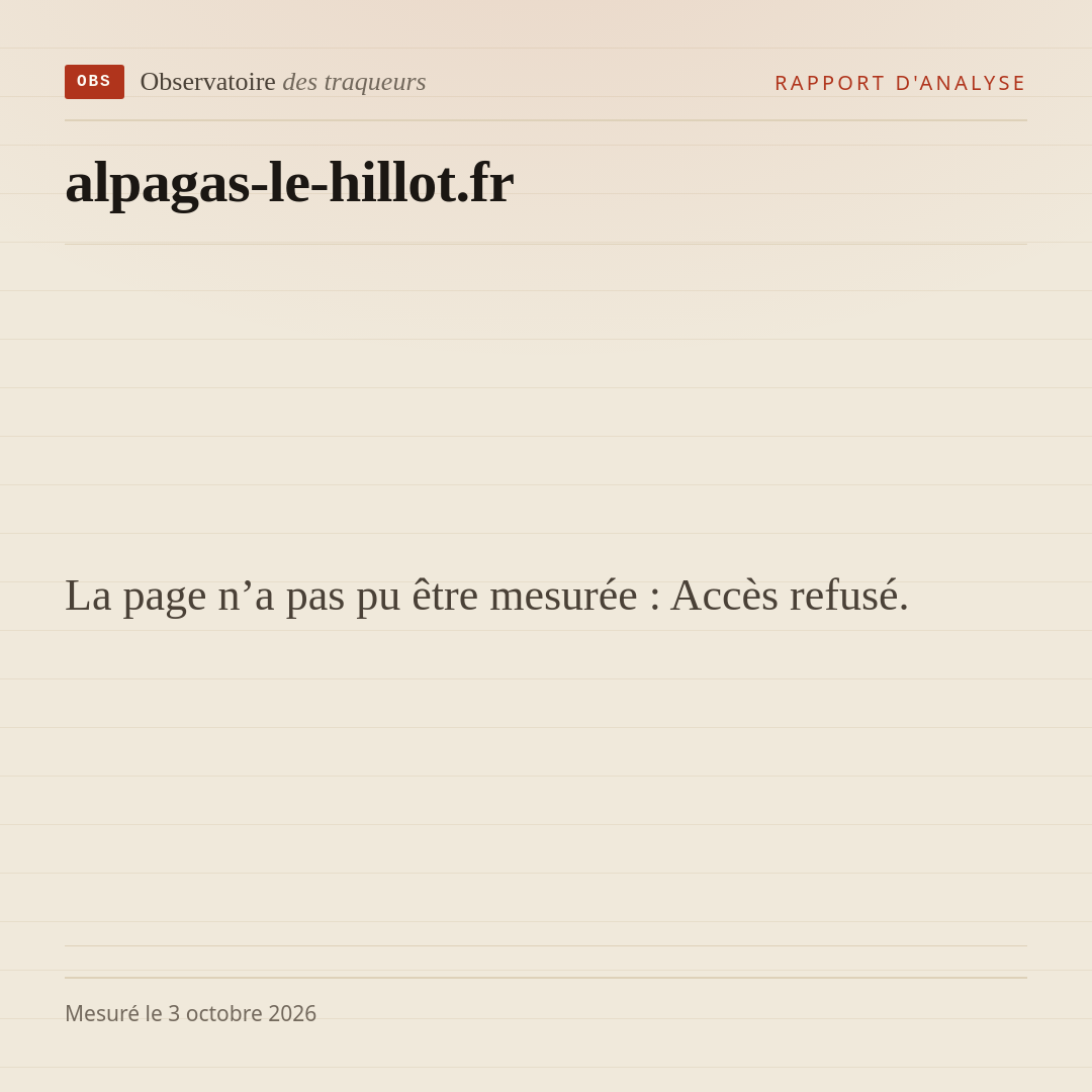 La page n’a pas pu être mesurée : Accès refusé.