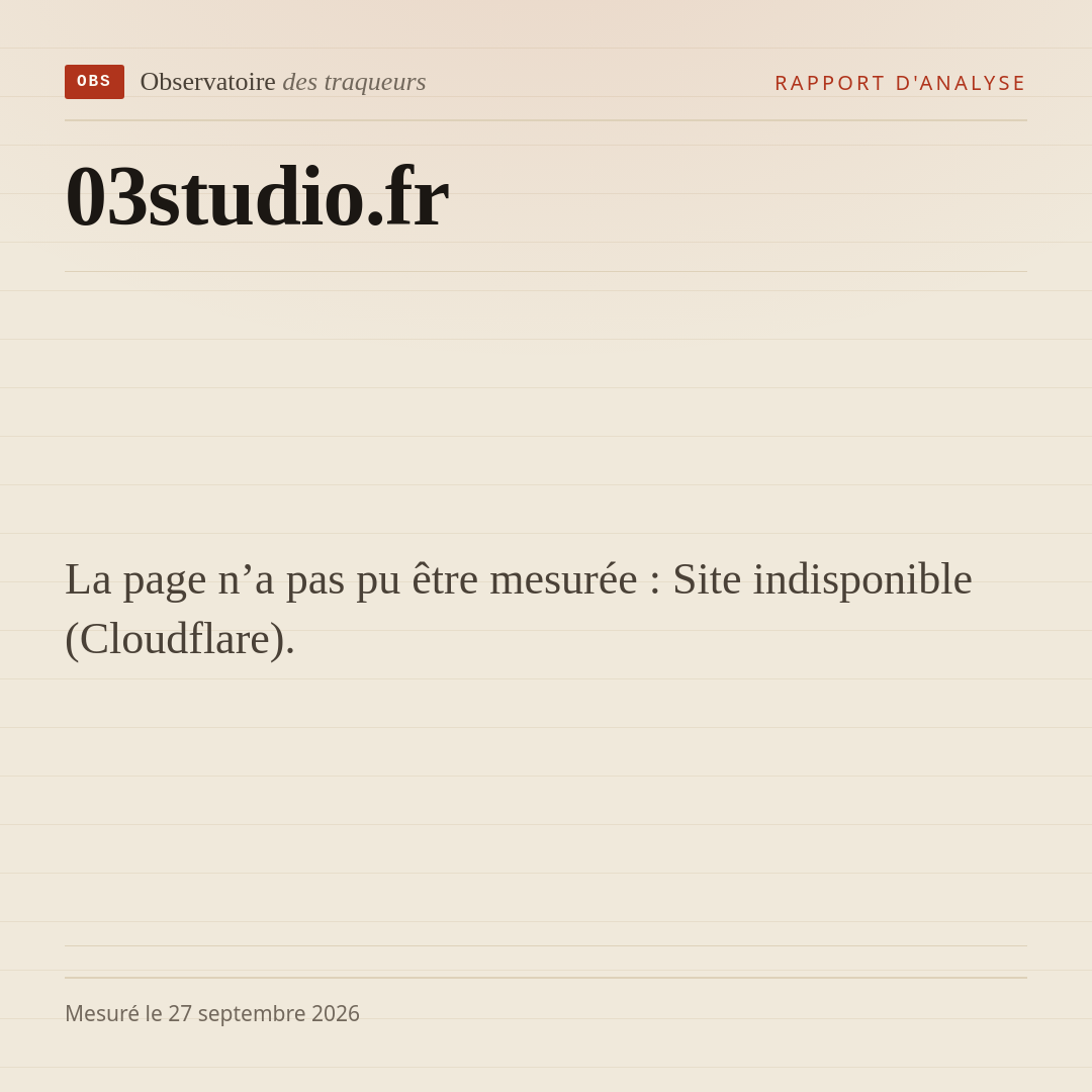 La page n’a pas pu être mesurée : Site indisponible (Cloudflare).