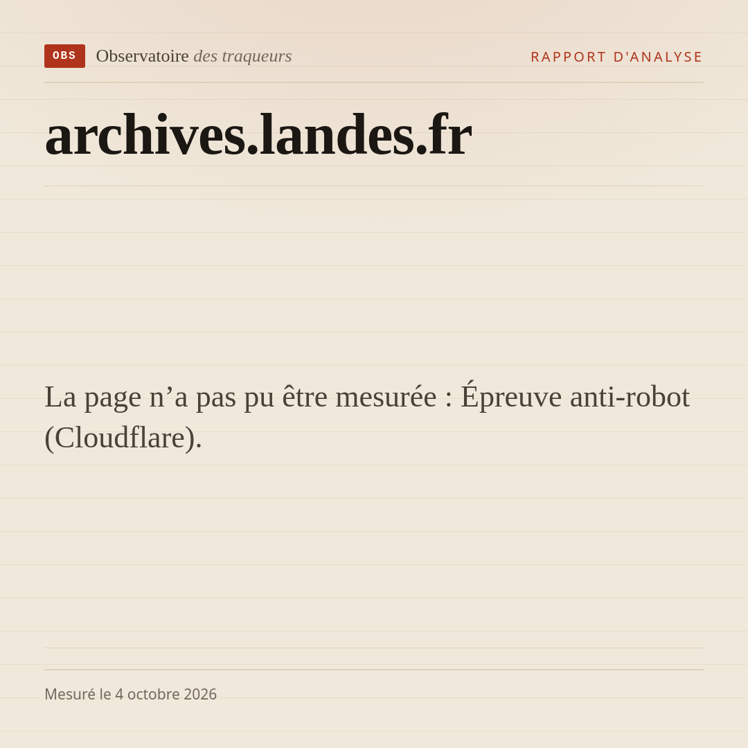 La page n’a pas pu être mesurée : Épreuve anti-robot (Cloudflare).