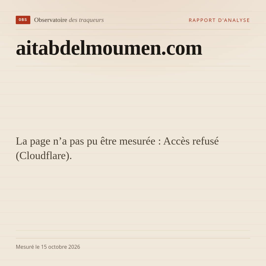 La page n’a pas pu être mesurée : Accès refusé (Cloudflare).
