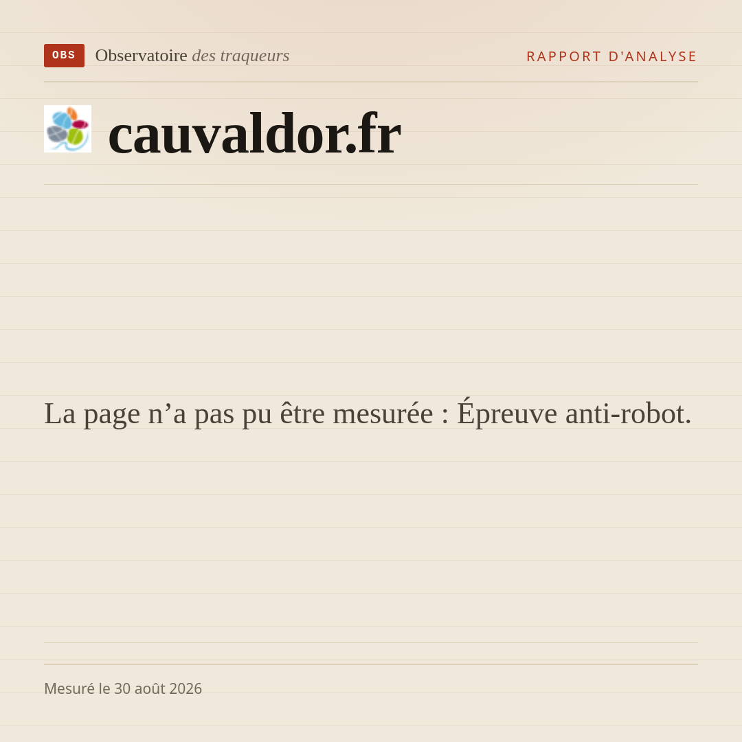 La page n’a pas pu être mesurée : Épreuve anti-robot.
