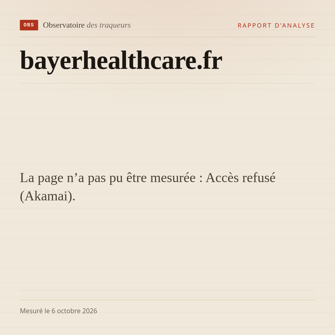 La page n’a pas pu être mesurée : Accès refusé (Akamai).