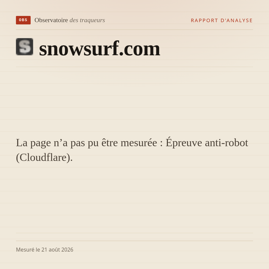 La page n’a pas pu être mesurée : Épreuve anti-robot (Cloudflare).