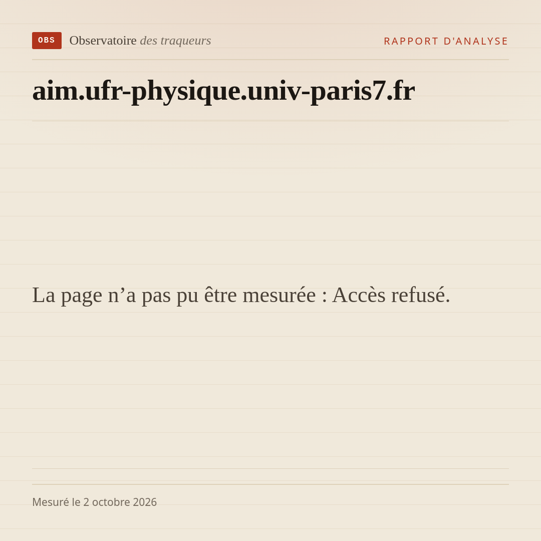 La page n’a pas pu être mesurée : Accès refusé.