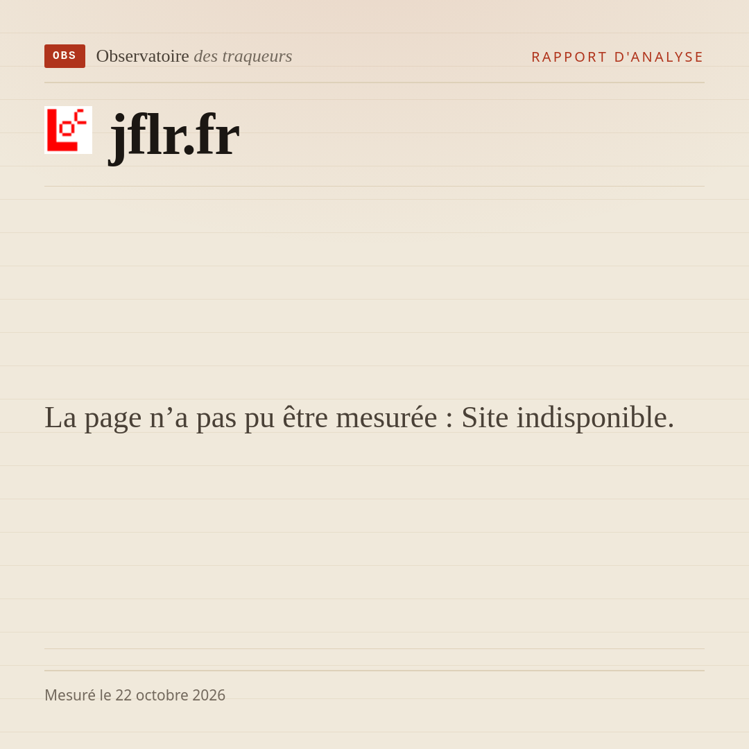 La page n’a pas pu être mesurée : Site indisponible.