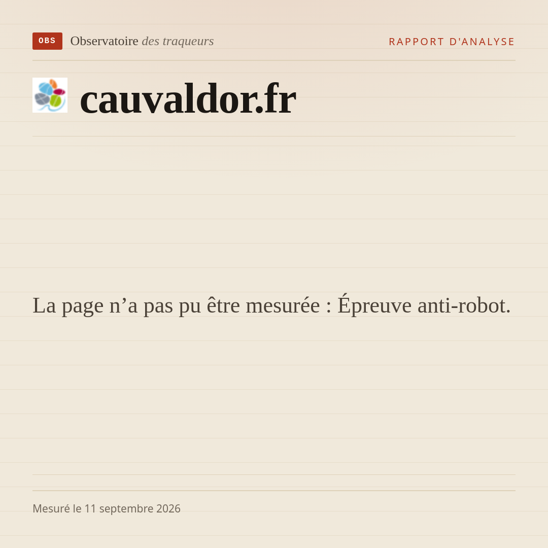 La page n’a pas pu être mesurée : Épreuve anti-robot.