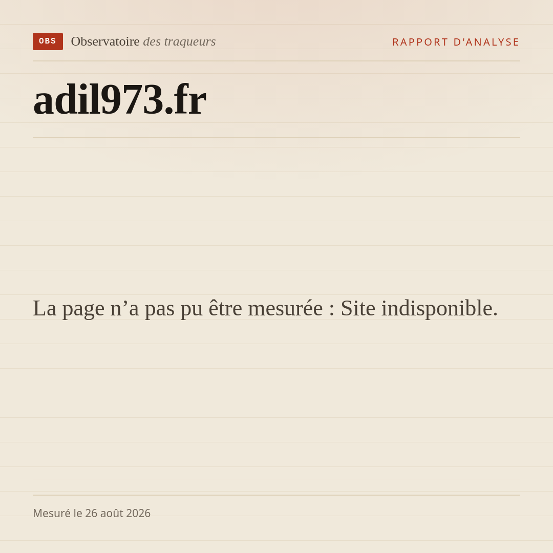 La page n’a pas pu être mesurée : Site indisponible.