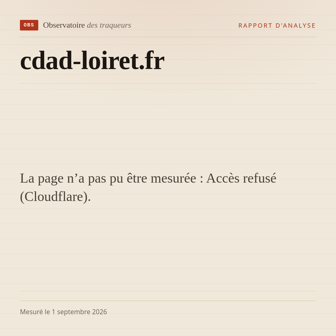 La page n’a pas pu être mesurée : Accès refusé (Cloudflare).