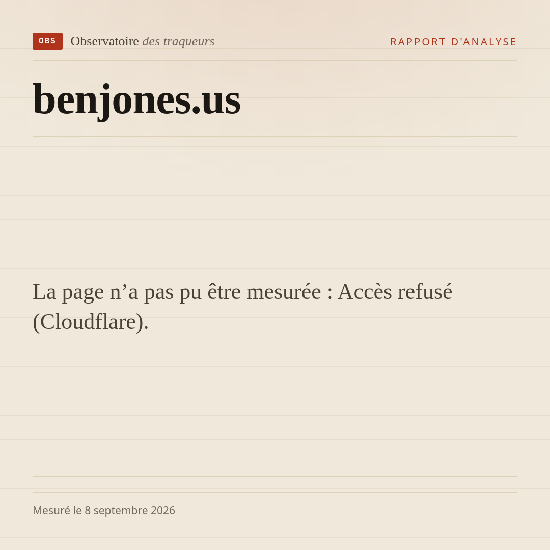 La page n’a pas pu être mesurée : Accès refusé (Cloudflare).