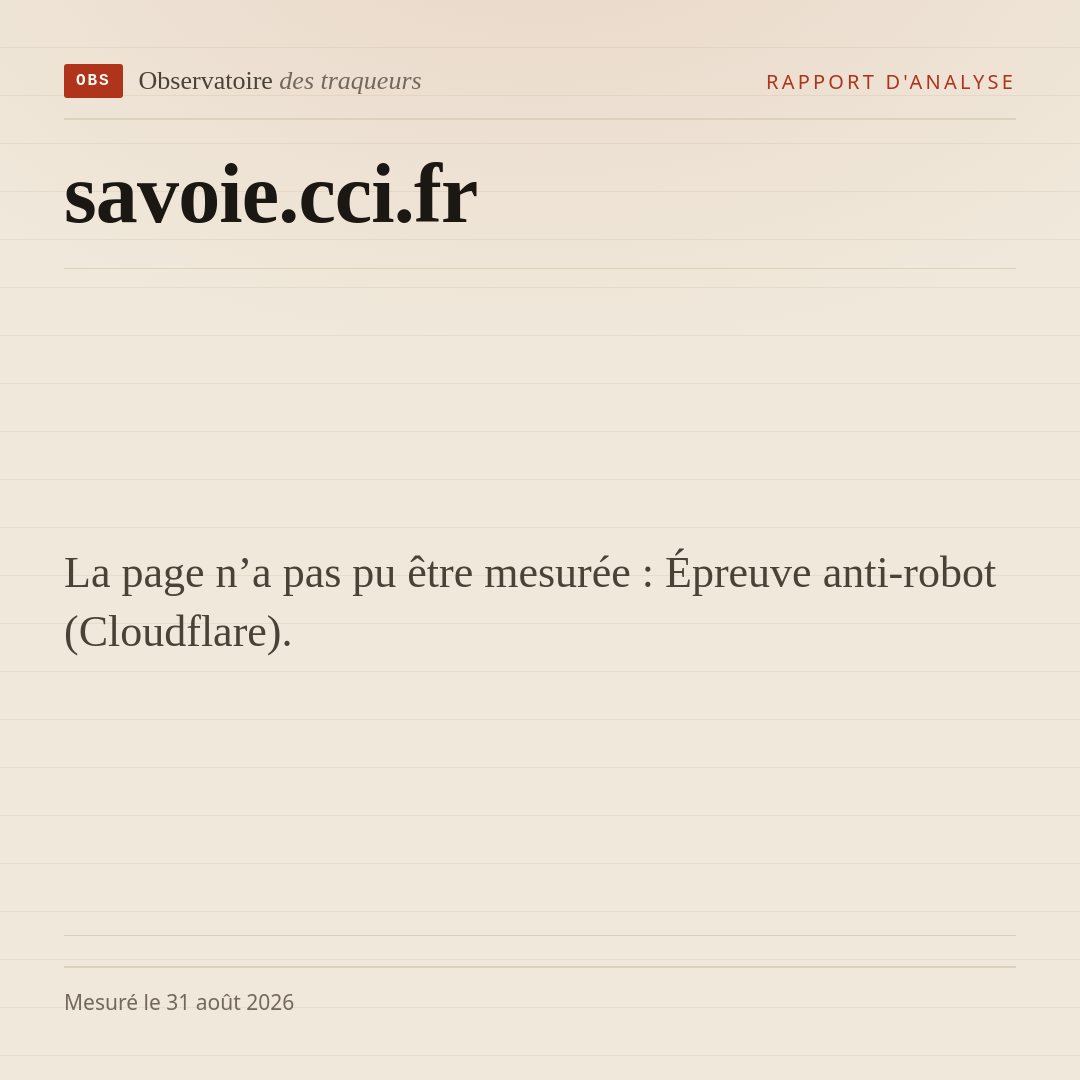 La page n’a pas pu être mesurée : Épreuve anti-robot (Cloudflare).