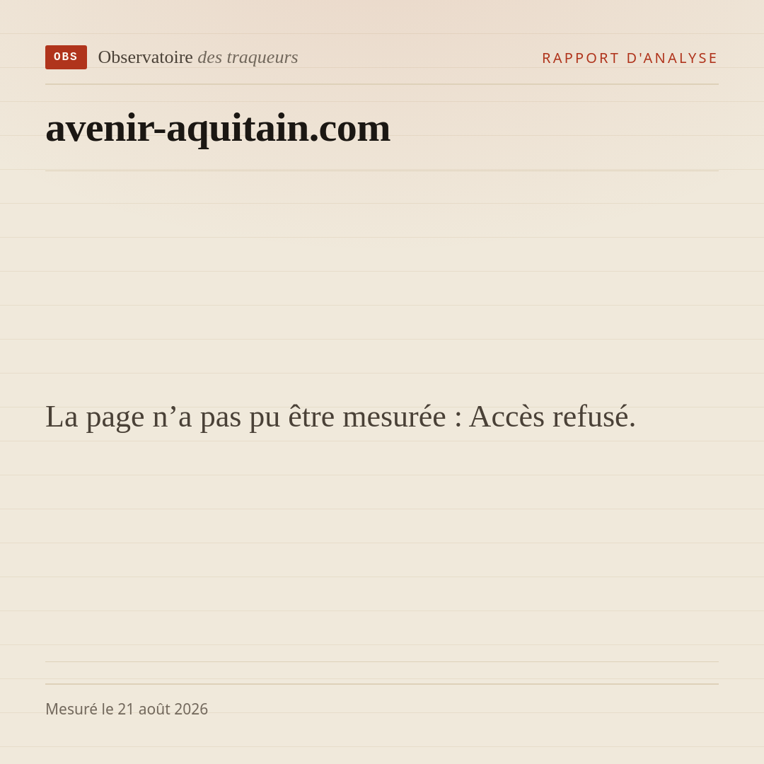 La page n’a pas pu être mesurée : Accès refusé.