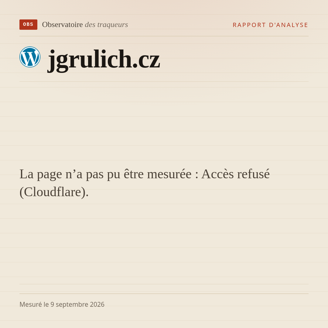 La page n’a pas pu être mesurée : Accès refusé (Cloudflare).