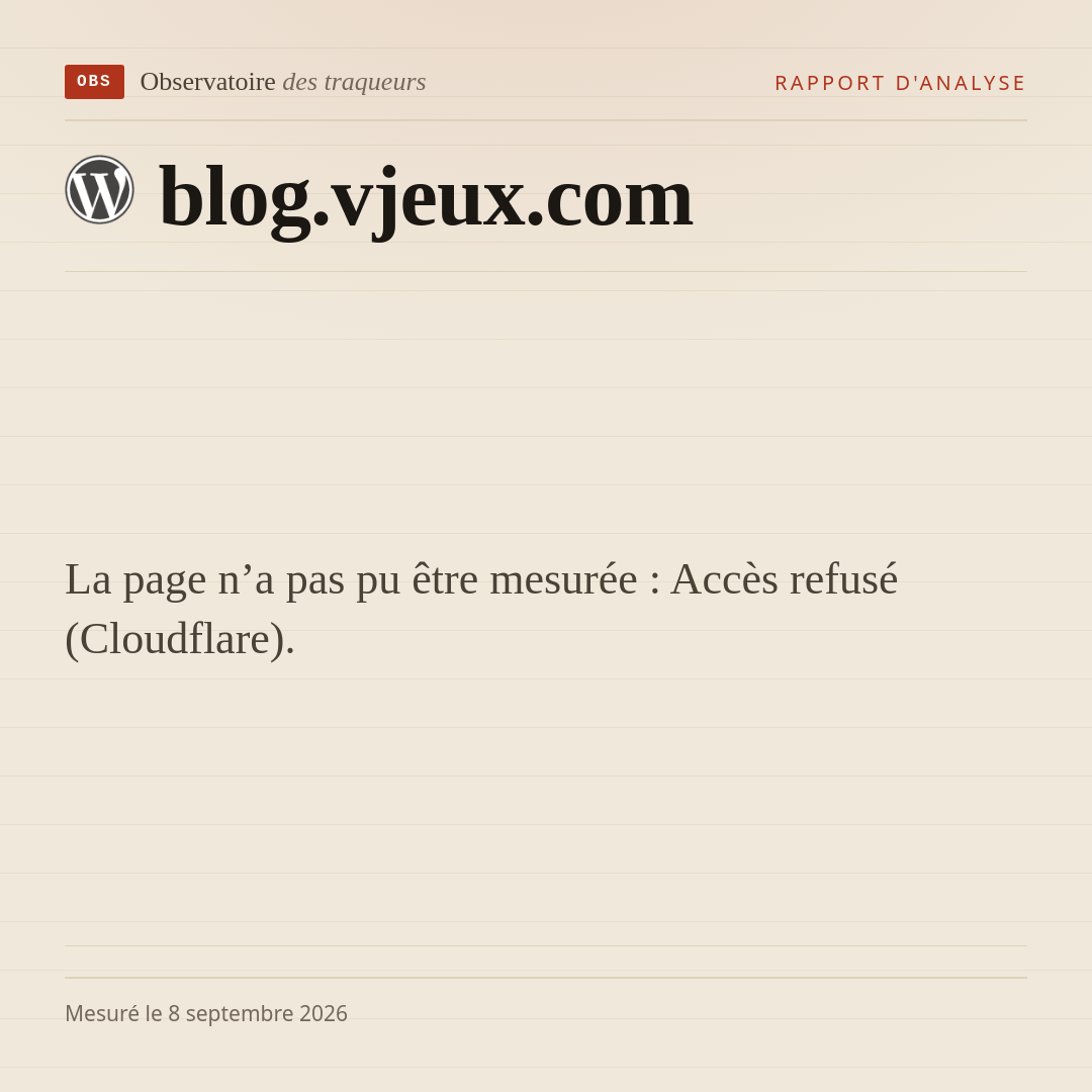 La page n’a pas pu être mesurée : Accès refusé (Cloudflare).