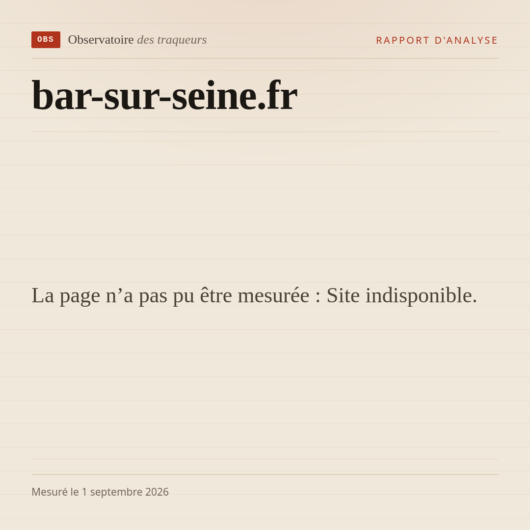 La page n’a pas pu être mesurée : Site indisponible.