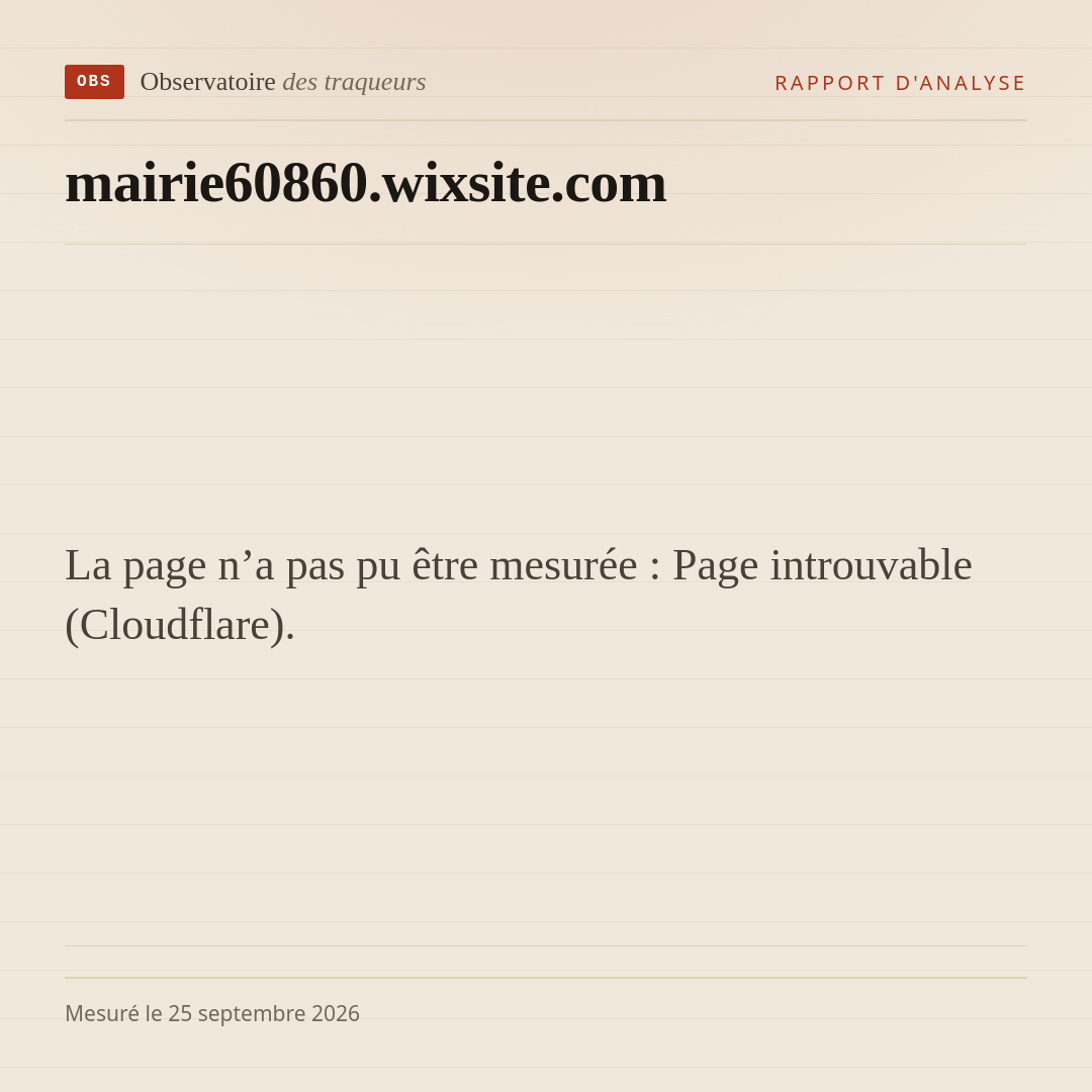 La page n’a pas pu être mesurée : Page introuvable (Cloudflare).