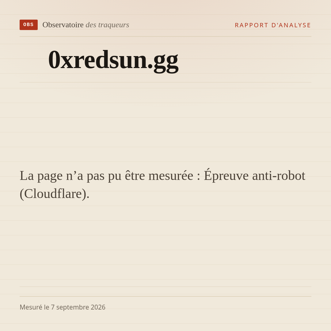 La page n’a pas pu être mesurée : Épreuve anti-robot (Cloudflare).