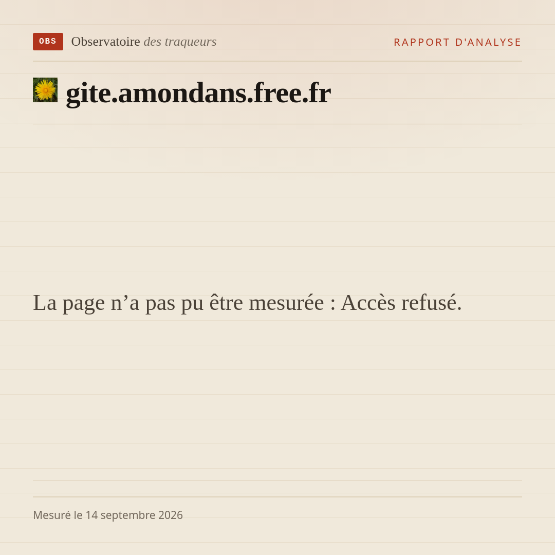 La page n’a pas pu être mesurée : Accès refusé.