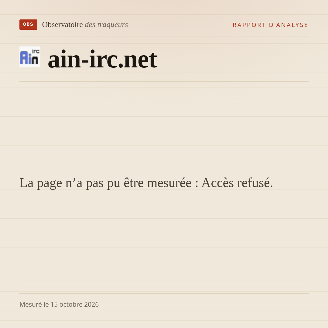 La page n’a pas pu être mesurée : Accès refusé.