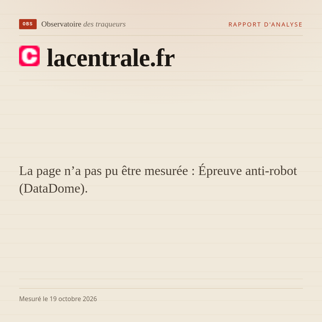 La page n’a pas pu être mesurée : Épreuve anti-robot (DataDome).