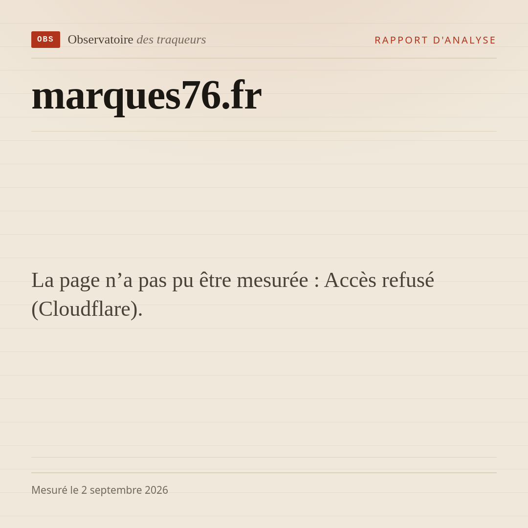 La page n’a pas pu être mesurée : Accès refusé (Cloudflare).