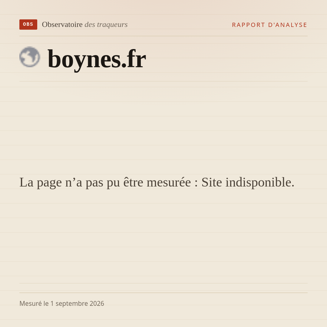 La page n’a pas pu être mesurée : Site indisponible.