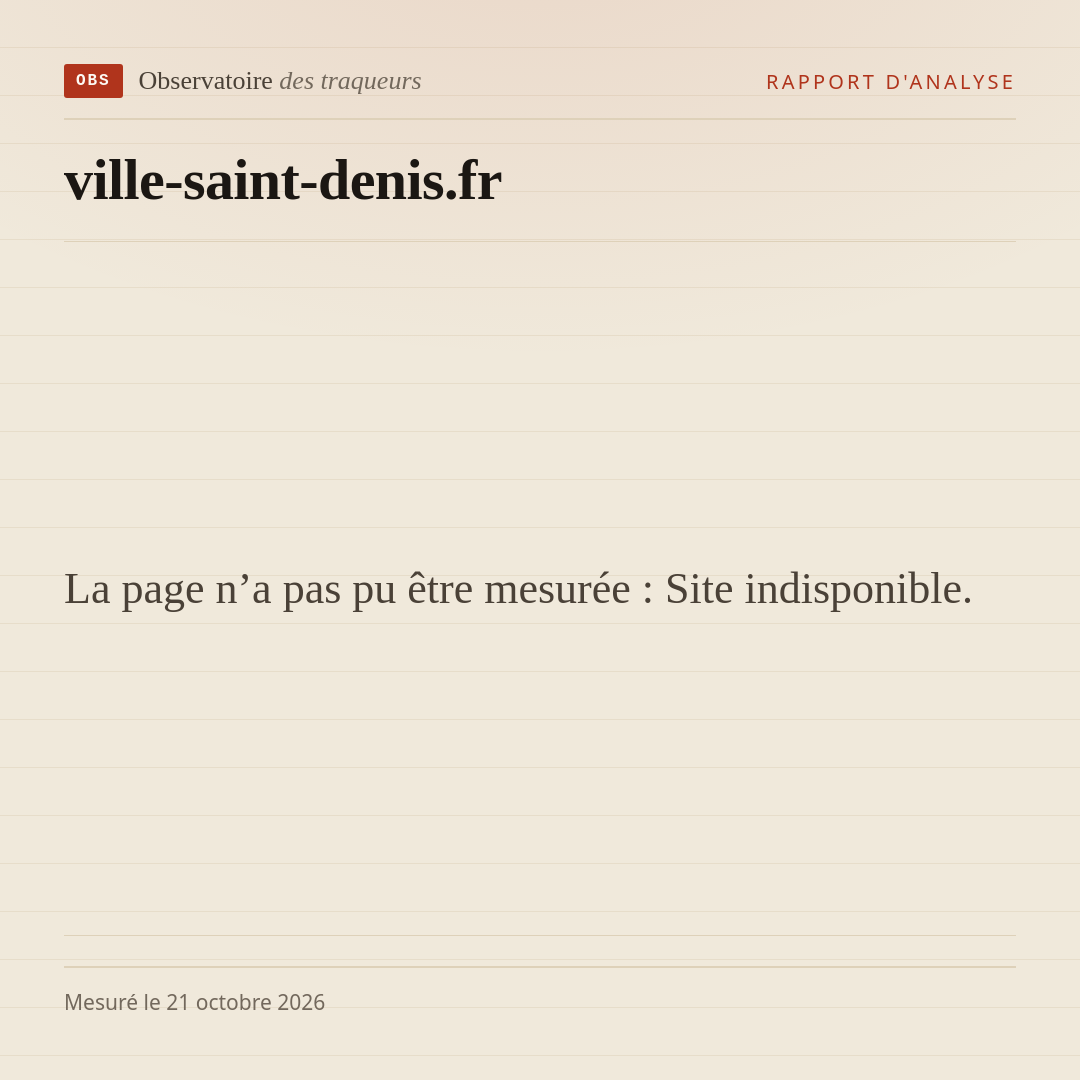 La page n’a pas pu être mesurée : Site indisponible.