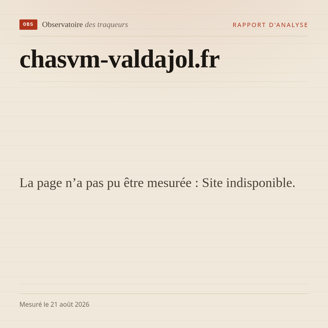 La page n’a pas pu être mesurée : Site indisponible.