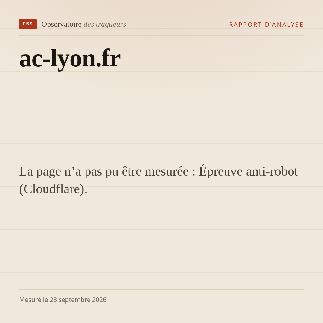 La page n’a pas pu être mesurée : Épreuve anti-robot (Cloudflare).